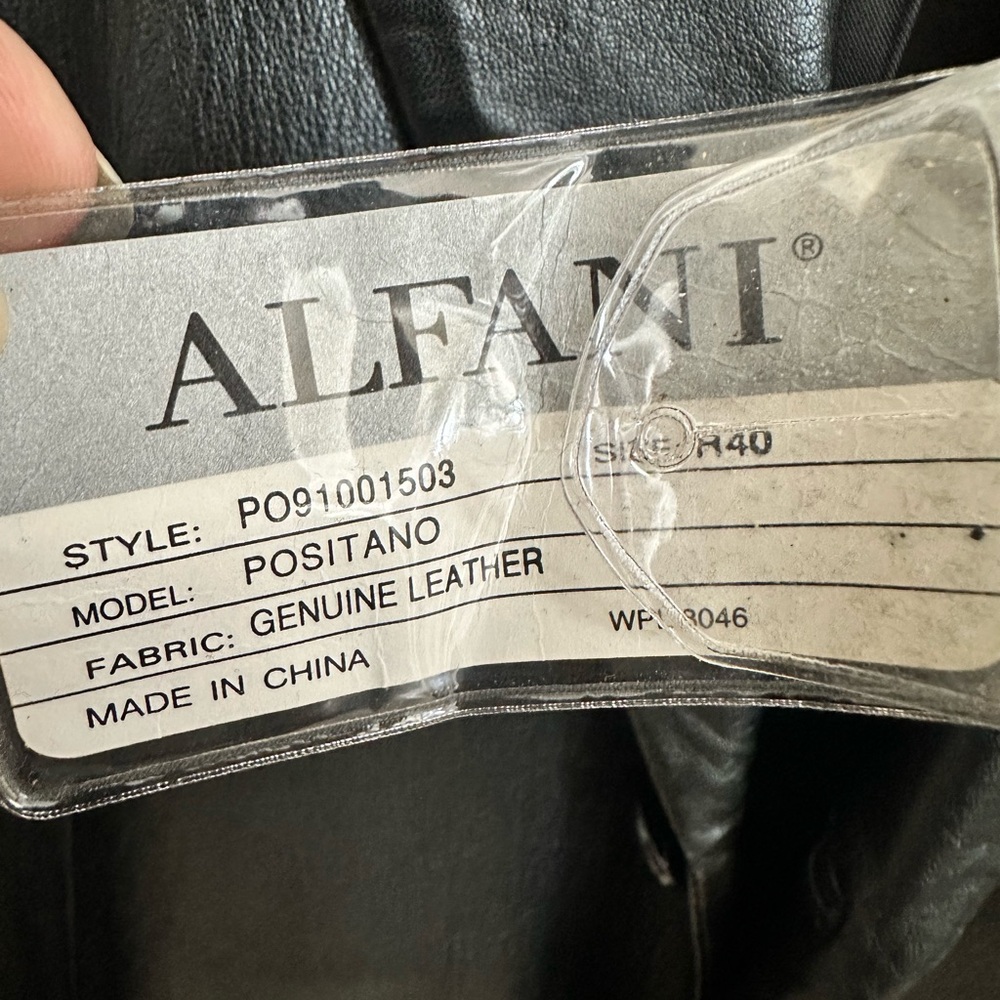 Alfani Black Genuine Leather Blazer Jacket Men’s 40R - Picture 8 of 9